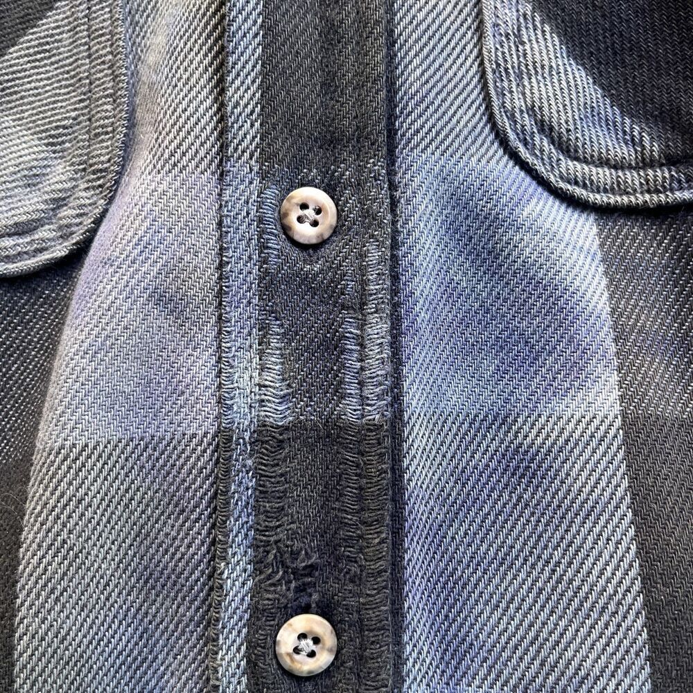 Handmade Tie Dye Purple & Black Plaid Utility Shirt Shacket - Unisex Size Large - Picture 8 of 9